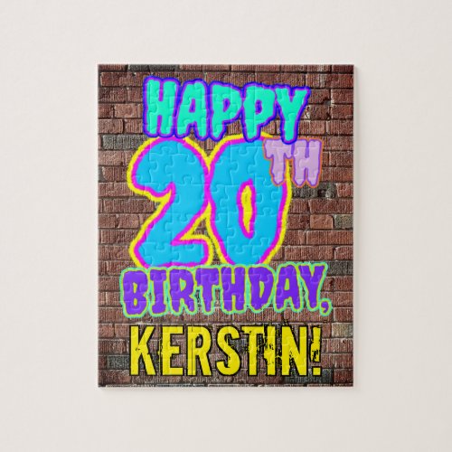 20th Birthday  Fun Urban Graffiti Inspired Look Jigsaw Puzzle