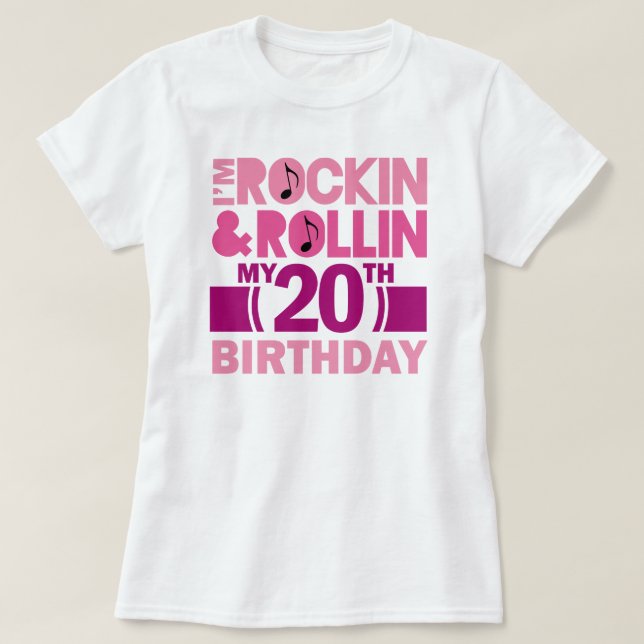 20th Birthday Gift Idea For Female T-Shirt (Design Front)