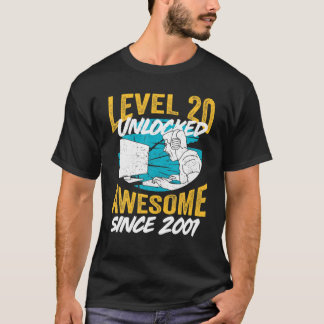 20Th Birthday Gift Level 20 Unlocked Awesome Since T-Shirt