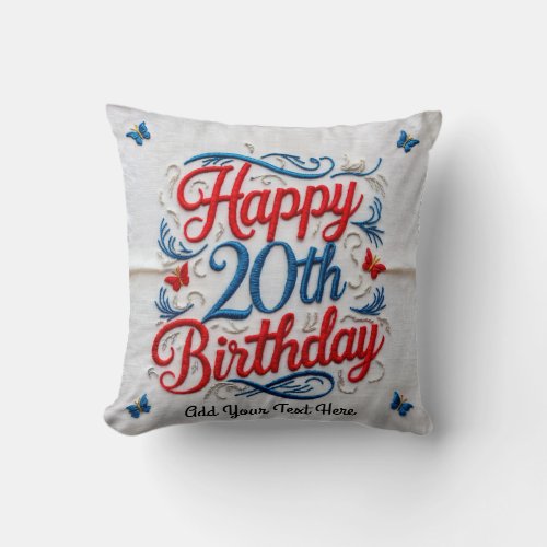 20th Birthday Gifts Throw Pillow  20 and Fabulous Throw Pillow