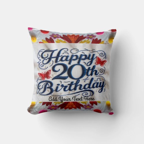 20th Birthday Gifts Throw Pillow Keepsake Throw Pillow