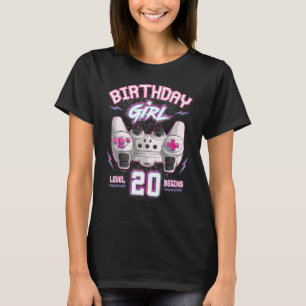 20th Birthday Girl Gamer Level 20 Begins Video Gam T-Shirt