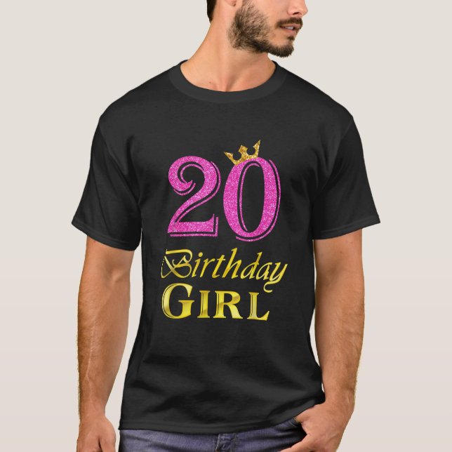 20th Birthday Girl Princess 20 Years Old 20th Birt T-Shirt (Front)