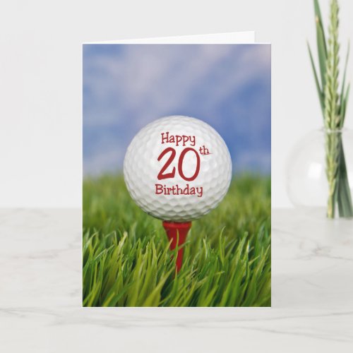 20th Birthday Golf Ball Card