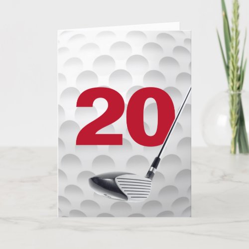 20th Birthday Golf Ball Design Card