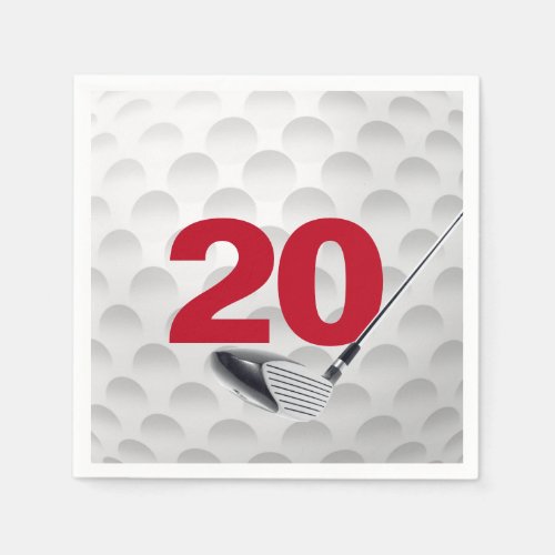 20th Birthday Golf Ball Napkins