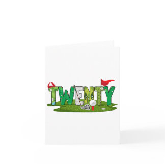 20th Birthday Golf Theme 20 Year Old Kids Sport Pa Card