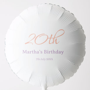 20th birthday green purple name simple trendy mode balloon