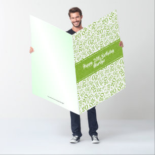 20th Birthday Green/White Number Pattern Jumbo Card
