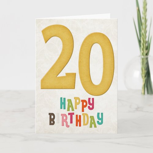20th Birthday Happy Birthday Card Design
