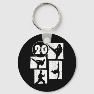 20th Birthday Karate Taekwondo 20 Years Old Boy Keychain