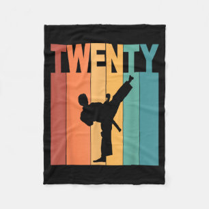 20th Birthday Karate Taekwondo Theme 20 Year Old Fleece Blanket