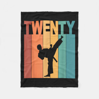 20th Birthday Karate Taekwondo Theme 20 Year Old Fleece Blanket