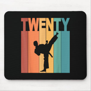 20th Birthday Karate Taekwondo Theme 20 Year Old Mouse Pad