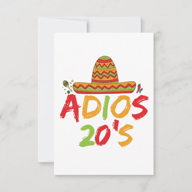 20th Birthday Mexican Party Cinco de Mayo Fiesta   Thank You Card (Front)