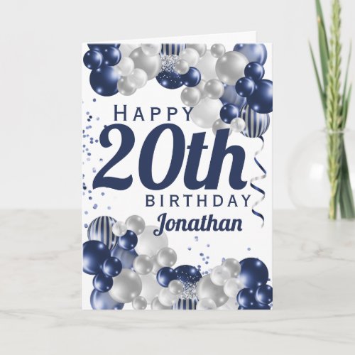 20th Birthday Navy Blue Balloons