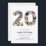 20th Birthday Number 20 Custom Photo Collage Invitation<br><div class="desc">Mark twenty years of wonderful memories and adventures with this captivating 20th Birthday Number Photo Collage. This customizable template is the perfect blend of creativity and sentiment, allowing you to create a truly memorable gift for your loved one's special day. Capture the essence of incredible years in a single masterpiece...</div>