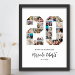 20th Birthday Number 20 Custom Photo Collage Poster<br><div class="desc">Celebrate 20th birthday with this personalized number 20 photo collage poster. This customizable gift is also perfect for wedding anniversary. It's a great way to display precious memories from your wedding and married life. The poster features a collage of photos capturing those special moments, and it can be customized with...</div>