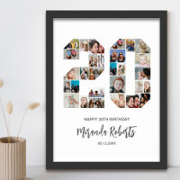 20th Birthday Number 20 Custom Photo Collage
