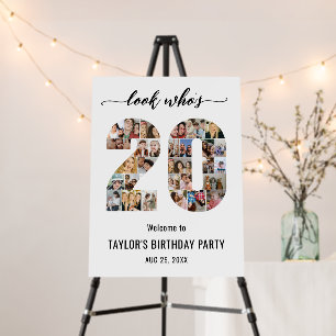 20th Birthday Number 20 Custom Photo Collage White Foam Board