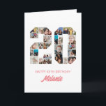 20th Birthday Number 20 Photo Collage Personalized Card<br><div class="desc">Celebrate momentous 20th Birthday with this cute card. It's a personalized photo collage birthday card that allows you to create a truly unique and memorable design. This customizable template lets you insert your own cherished photos, capturing the precious moments throughout the year. This custom card is perfect for commemorating your...</div>