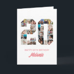 20th Birthday Number 20 Photo Collage Personalized Card<br><div class="desc">Celebrate momentous 20th Birthday with this cute card. It's a personalized photo collage birthday card that allows you to create a truly unique and memorable design. This customizable template lets you insert your own cherished photos, capturing the precious moments throughout the year. This custom card is perfect for commemorating your...</div>