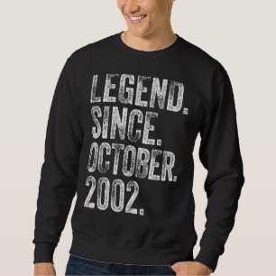 20th Birthday October Born 20 Years Legend Since Sweatshirt