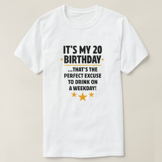 20Th Birthday Outfit Funny Party Ideas For Men Wom T-Shirt | Zazzle
