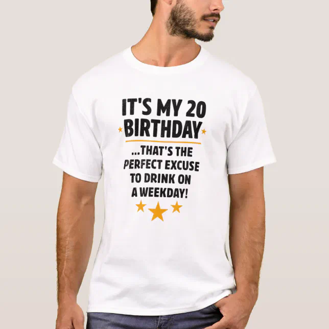 20Th Birthday Outfit Funny Party Ideas For Men Wom T-Shirt Zazzle