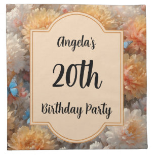 20th Birthday Party Cloth Napkin
