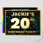 [ Thumbnail: 20th Birthday Party — Fun, Colorful Music Symbols Invitation ]