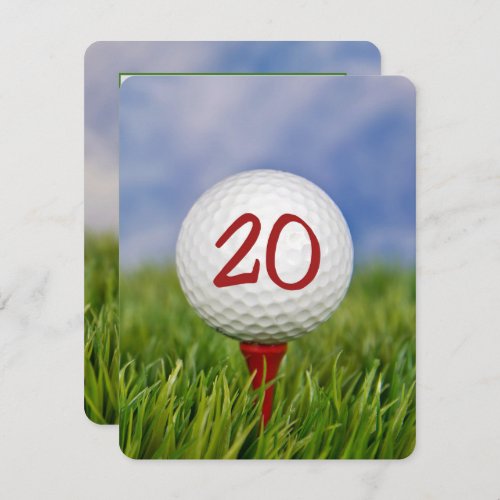 20th Birthday Party Golf theme Invitation