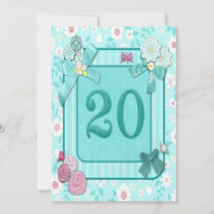 20th birthday party invitation