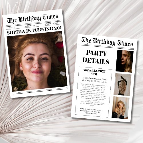 20th Birthday party Newspaper Cover Photo