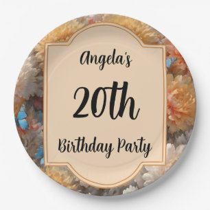 20th Birthday Party Paper Plates