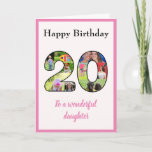 20th Birthday Photo Collage Daughter Fun Keepsake Card<br><div class="desc">Celebrate your daughters 20th birthday, with a card that's a special, and unique photo collage. This wonderful birthday card for that special daughter has the 20 made from your own choice of family photos. The template is designed for you to edit "To a wonderful daughter" to sister, best friend or...</div>