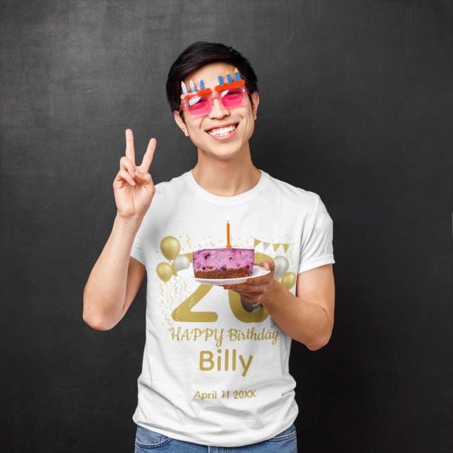 20th Birthday photo name personalized T-Shirt (Creator Uploaded)
