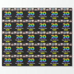 [ Thumbnail: 20th Birthday: Rainbow “20“; Custom Photos & Name Wrapping Paper ]