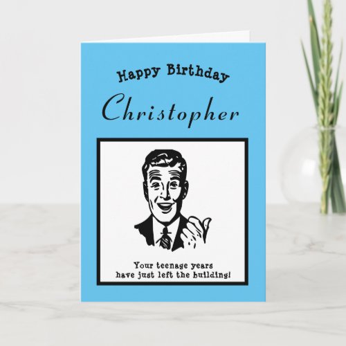 20th Birthday Retro Cartoon Funny Personalized Card