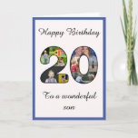 20th Birthday Son Photo Collage Template<br><div class="desc">Celebrate your son's 20th birthday, with a special, and unique photo collage brought to you by "Photo and Montage World".. This wonderful large birthday card for that special son has the 20 made from your own collage of family photos. The template is designed for you to edit "To a wonderful...</div>