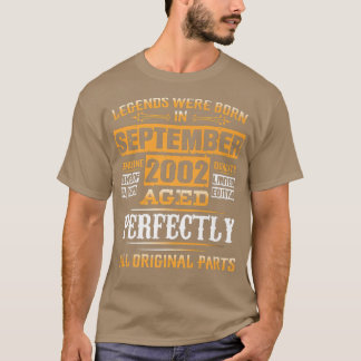 20th Birthday Tee Legends Born In September 2002 2