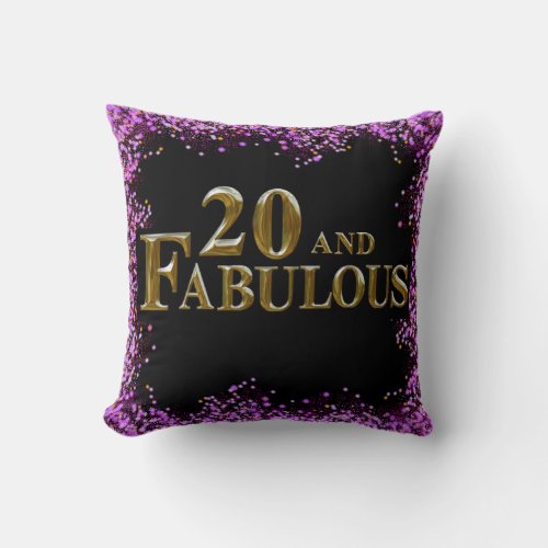 20th Birthday  Throw Pillow