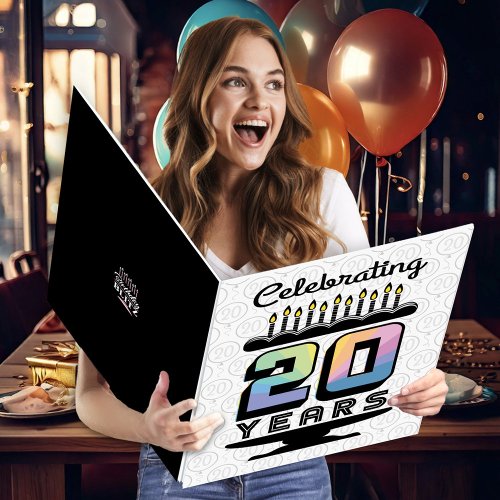 20th Birthday Typography Cake Big Card