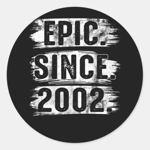 20th Birthday Vintage Epic Since 2002 20 Years Old Classic Round Sticker