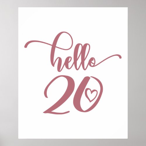 20th Birthday Women Hello 20 Cute 20 Years Old Poster