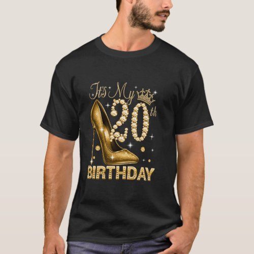 20th Birthday Women Queen 20 Year Old Diamond Cro T-Shirt
