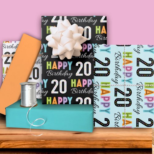 20th Birthday   Wrapping Paper Sheets