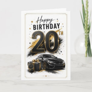 20th Boy Car Birthday Card