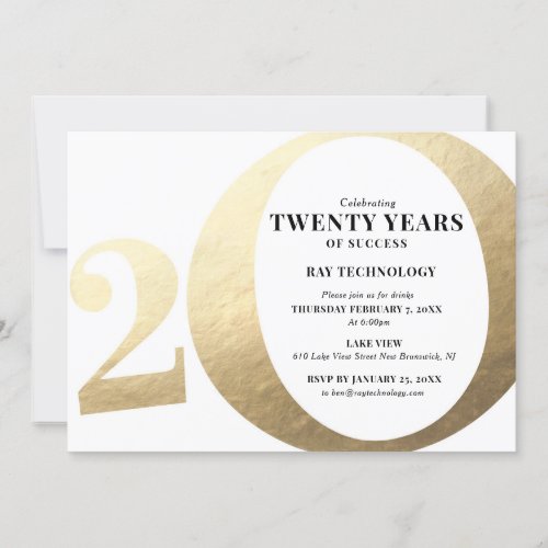 20th Business Anniversary Invitation