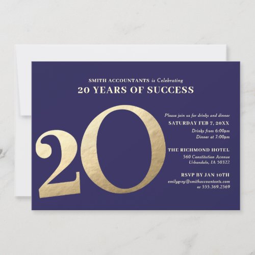 20th Business Anniversary Invitation